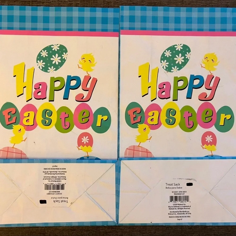 💞 New Set of 2 Happy Easter Paper Treat Bags